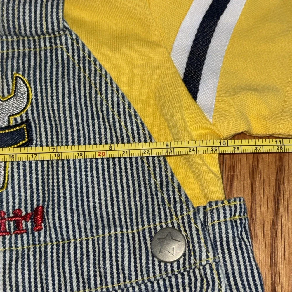 Vintage Fisher Price Baby Boys 6-9M Construction Truck Shirt Shortalls NWT